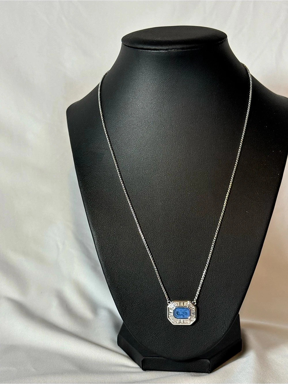 Bomb Party Shimmering Sighs Silver & Blue Pendant Necklace